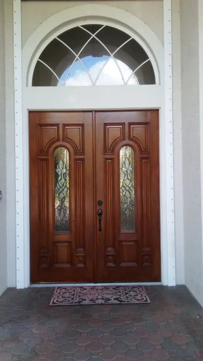 Entry doors refinished on Anna Maria Island
