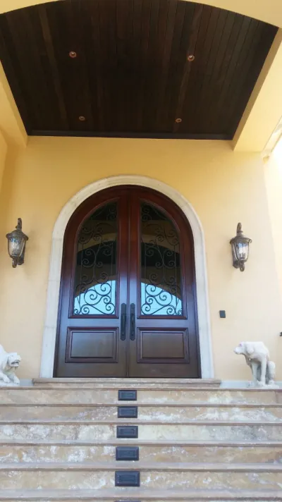 Entry doors refinished on Casey Key