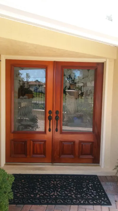 Door refinishing work in Sarasota