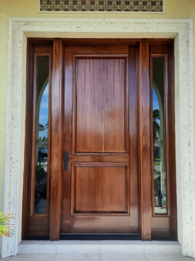 Mahogany front door refinished and re-sealed