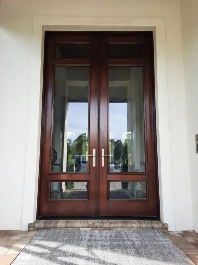 Refinished entry doors on Casey Key