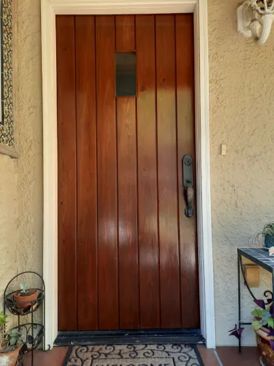 Cypress door restored and sealed