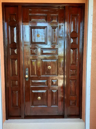 Mahogany entry door, recently completed
